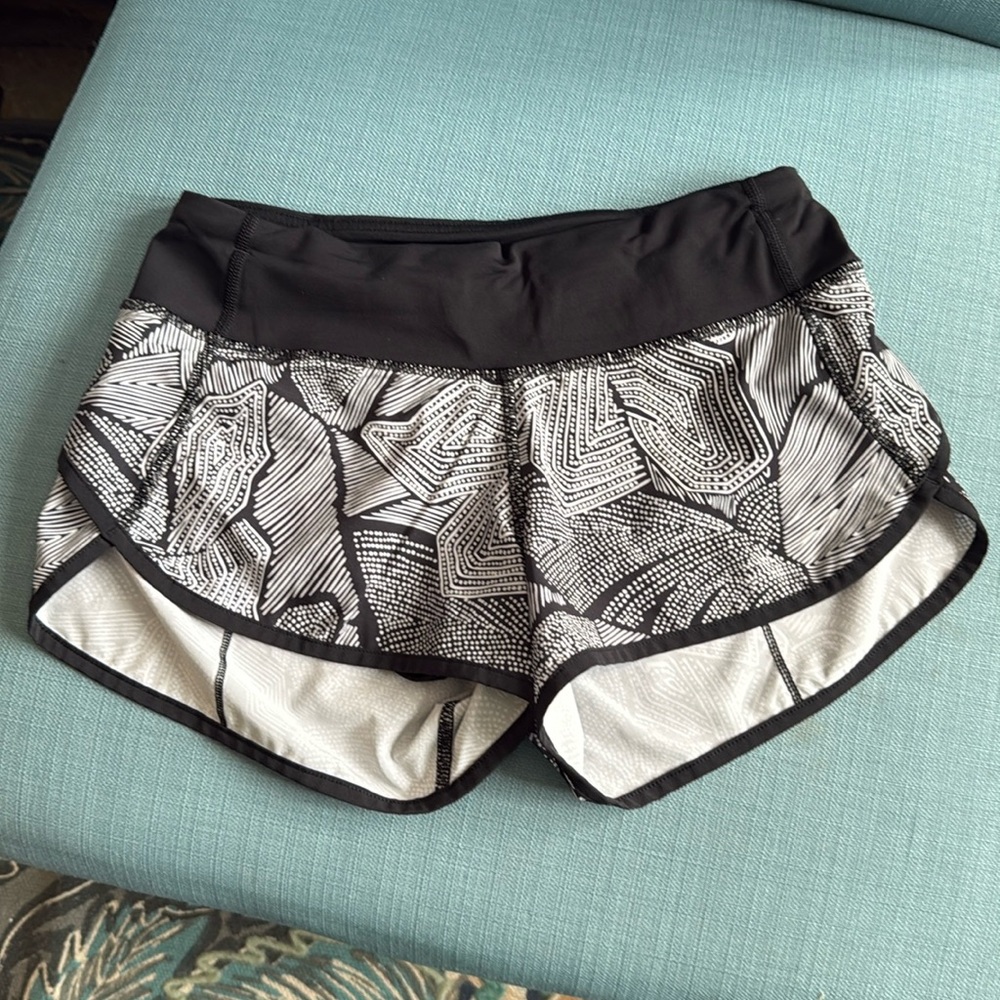 Lululemon speed shorts, size 2, black and white